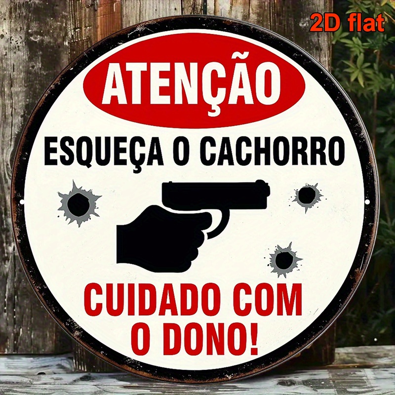 Home Security Bars - Placa Decorativa Redonda de Alumínio 2D
