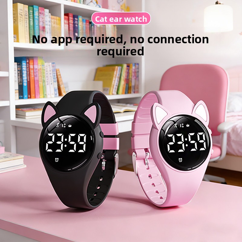 Home Security Electronics - Novo Relógio Eletrônico Feminino com Orelhas