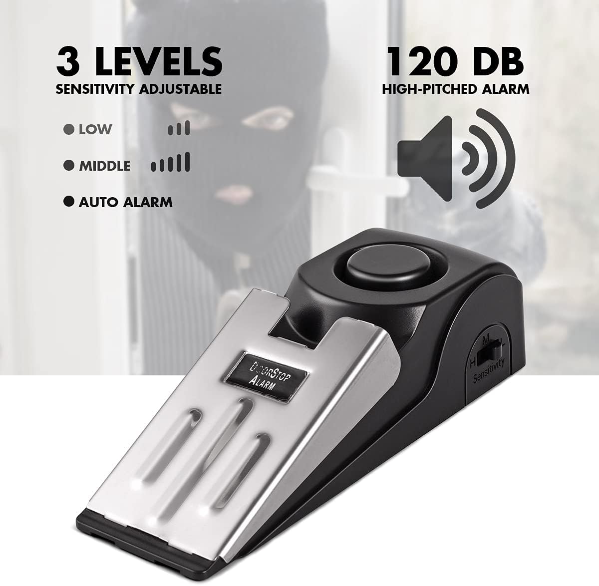 Door Wedge Alarm - Alarme de parada de porta, rolha