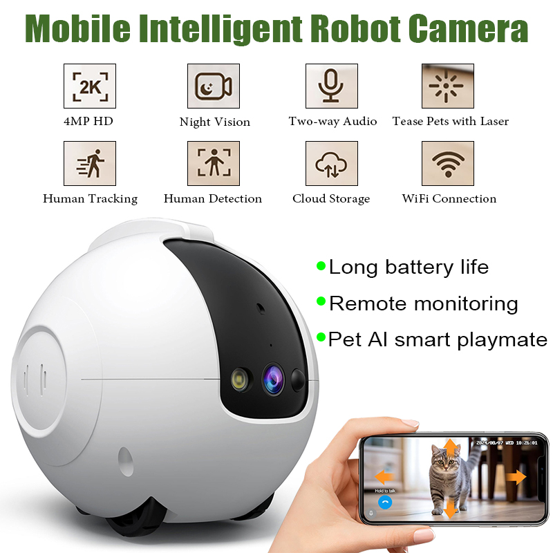 Home Security Robot Dog - Câmera de Segurança para Cuidados Domésticos,