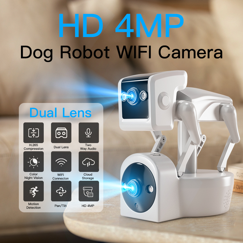 Home Security Robot Dog - 1080p 5g lente dupla robô cão