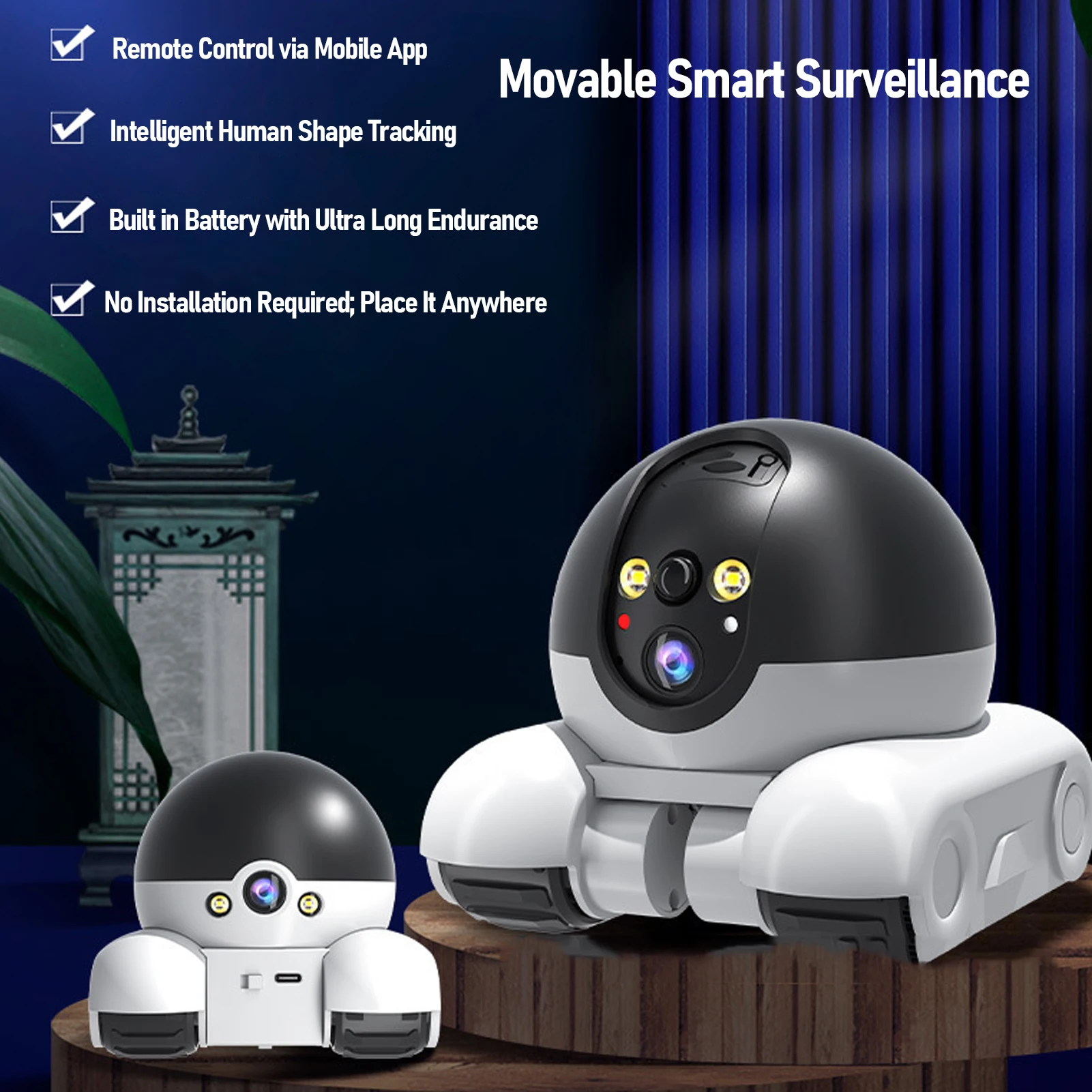 Home Security Robot Dog - Câmera de Segurança Interna 2MP com