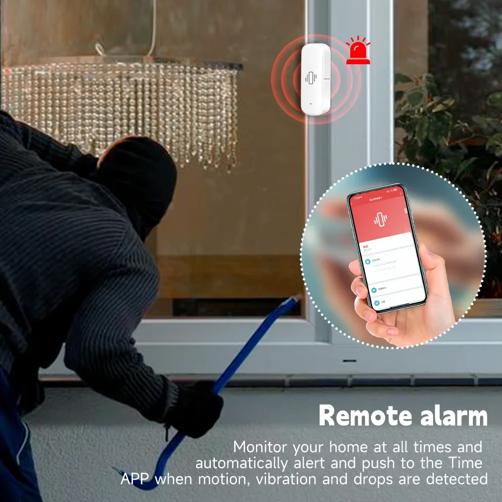 Inteligente zigbee sensor de v - Home Security With Alarm avaliação e preço