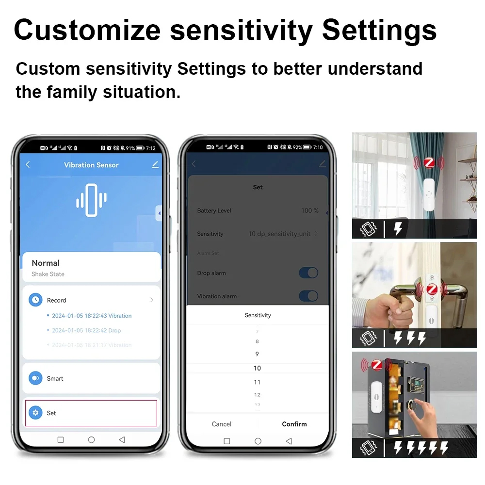 Inteligente zigbee sensor de v - Home Security With Alarm avaliação e preço