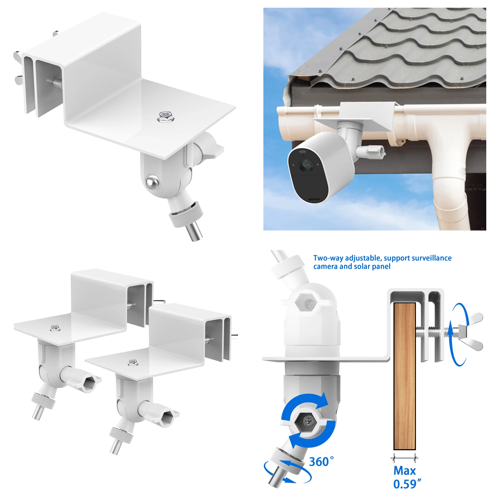 Suporte de calha branco à prov - Home Security Outdoor Cameras avaliação e preço
