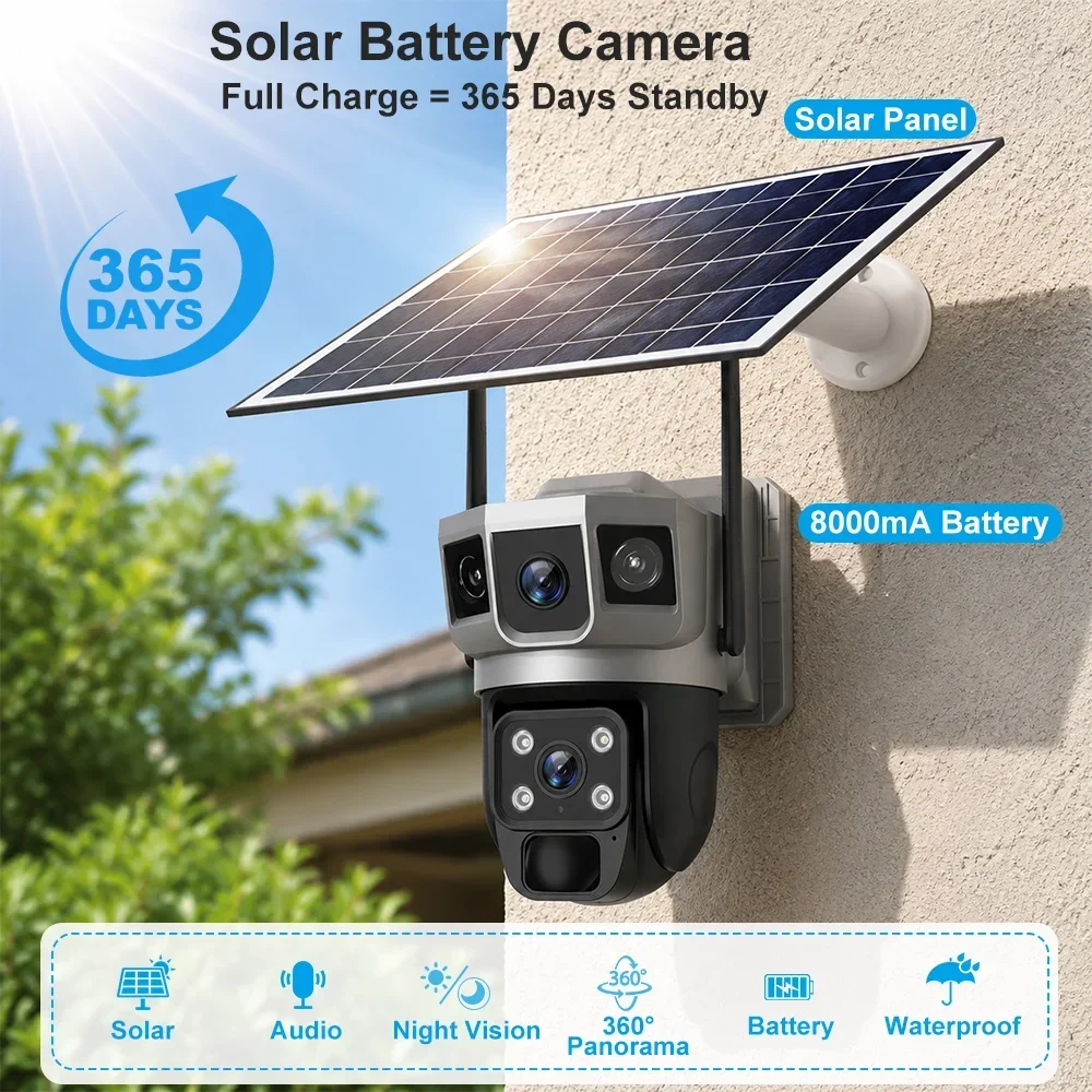Câmera V380 4K com 3 Telas, 4G - Home Security Company avaliação e preço