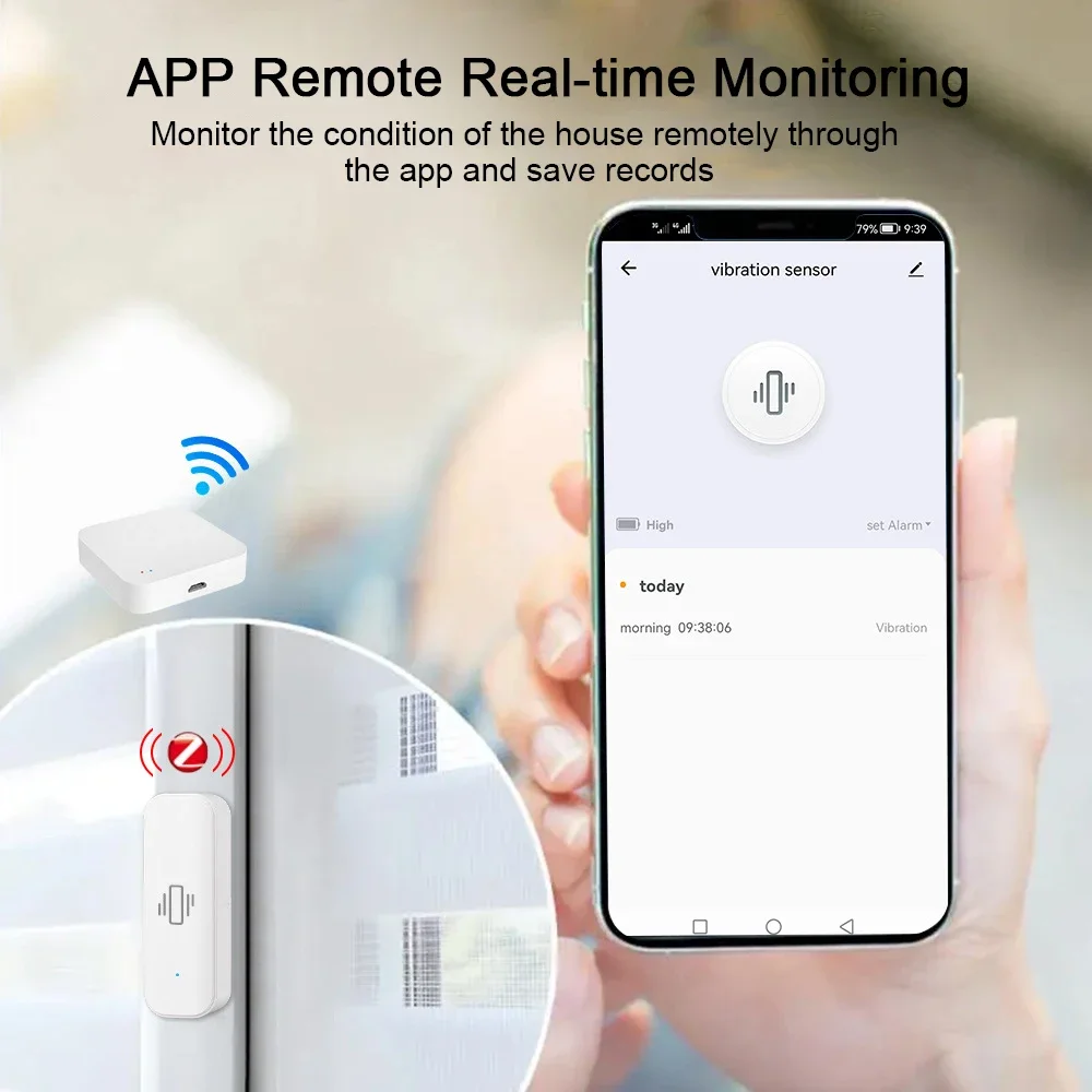 Tuya-Sensor de Vibração Inteli - Home Security With Alarm avaliação e preço