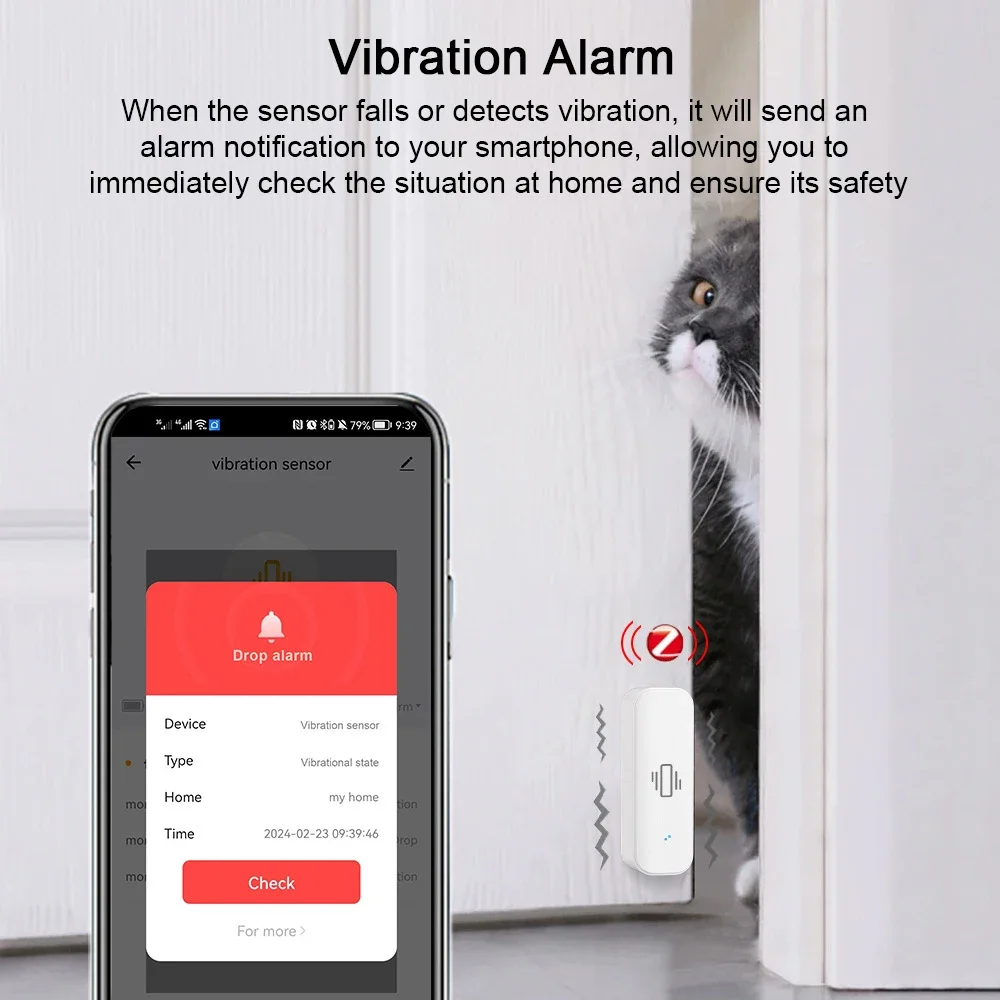 Tuya-Sensor de Vibração Inteli - Home Security With Alarm avaliação e preço